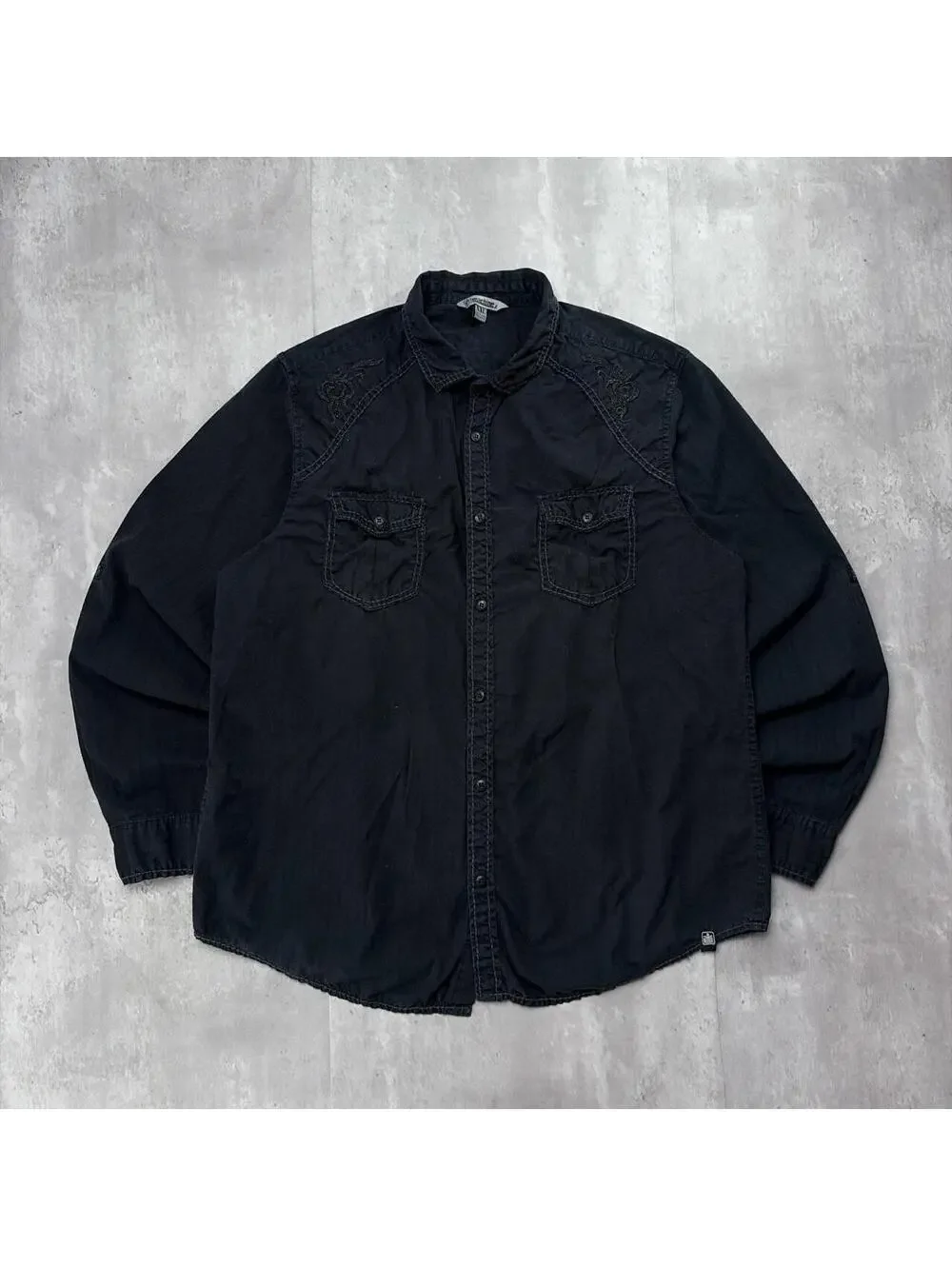 Y2K Machine Grunge Gothic Skater Long Sleeve Button Up Shirt